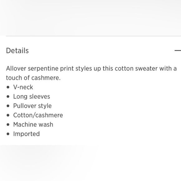 ATM cashmere blend snakeskin print V neck sweater size small - Picture 6 of 11